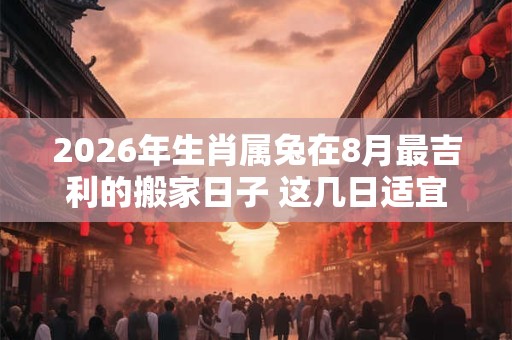 2026年生肖属兔在8月最吉利的搬家日子 这几日适宜搬家 2026年生肖属兔在8月最吉利的搬家日子 这几日适宜搬家