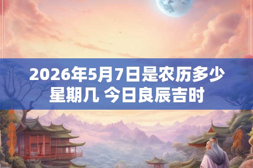 2026年5月7日是农历多少星期几 今日良辰吉时