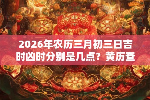 2026年农历三月初三日吉时凶时分别是几点?黄历查询 2026年农历三月初三日吉时凶时分别是几点?黄历查询