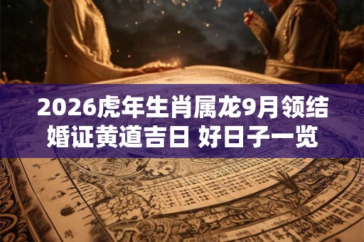 2026虎年生肖属龙9月领结婚证黄道吉日 好日子一览表