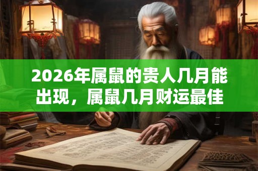 2026年属鼠的贵人几月能出现，属鼠几月财运最佳