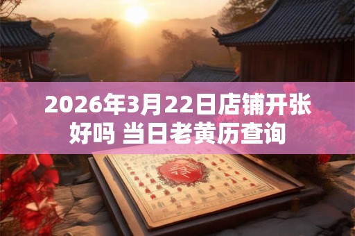 2026年3月22日店铺开张好吗 当日老黄历查询