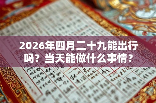 2026年四月二十九能出行吗？当天能做什么事情？