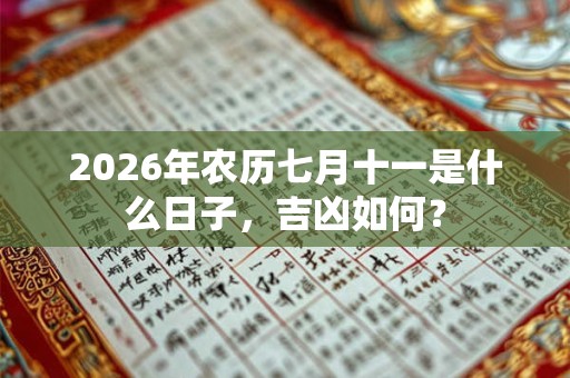 2026年农历七月十一是什么日子，吉凶如何？
