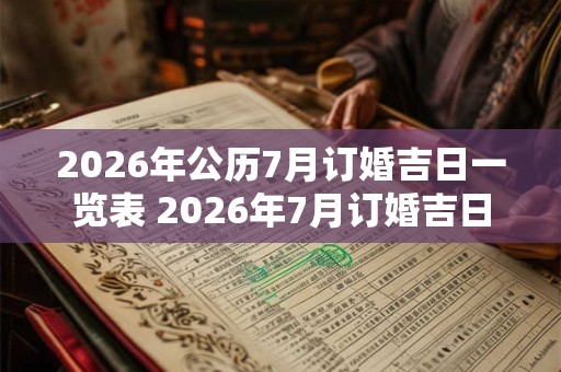 2026年公历7月订婚吉日一览表 2026年7月订婚吉日查询表