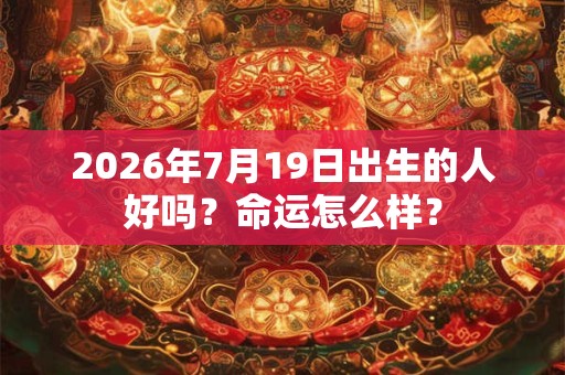 2026年7月19日出生的人好吗？命运怎么样？