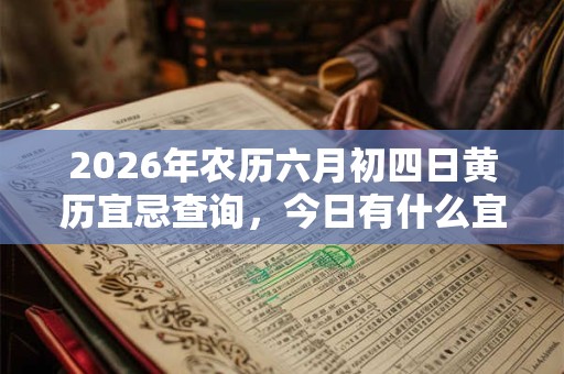 2026年农历六月初四日黄历宜忌查询，今日有什么宜忌