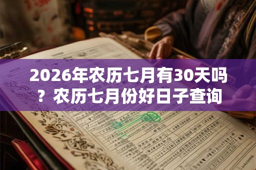 2026年农历七月有30天吗?农历七月份好日子查询 2026年农历七月有30天吗?农历七月份好日子查询