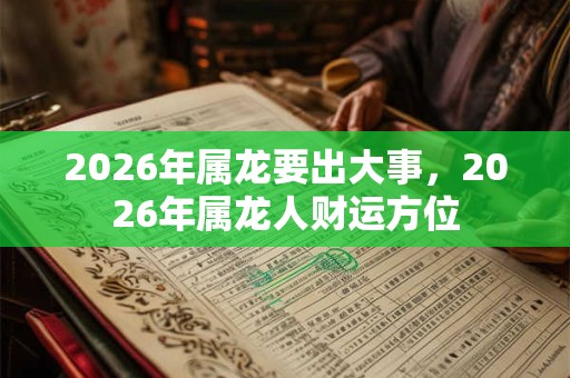 2026年属龙要出大事,2026年属龙人财运方位 2026年属龙要出大事,2026年属龙人财运方位
