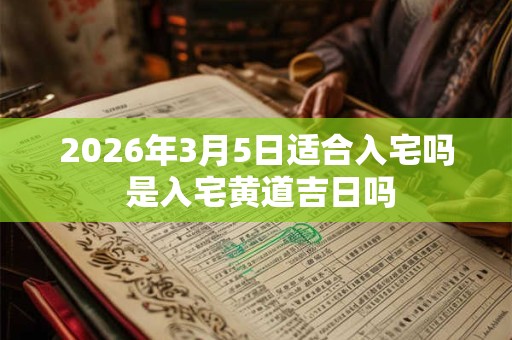2026年3月5日适合入宅吗 是入宅黄道吉日吗