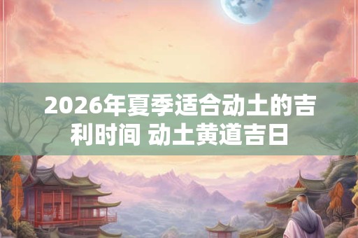 2026年夏季适合动土的吉利时间 动土黄道吉日 2026年夏季适合动土的吉利时间 动土黄道吉日