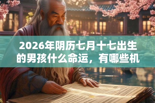 2026年阴历七月十七出生的男孩什么命运，有哪些机遇？