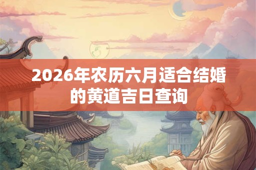2026年农历六月适合结婚的黄道吉日查询 2026年农历六月适合结婚的黄道吉日查询