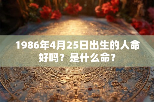 1986年4月25日出生的人命好吗?是什么命? 1986年4月25日出生的人命好吗?是什么命?