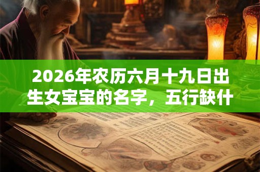 2026年农历六月十九日出生女宝宝的名字，五行缺什么？
