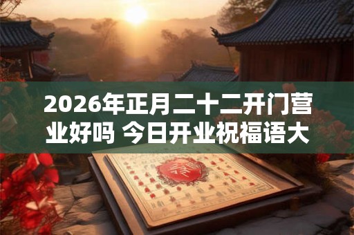 2026年正月二十二开门营业好吗 今日开业祝福语大全