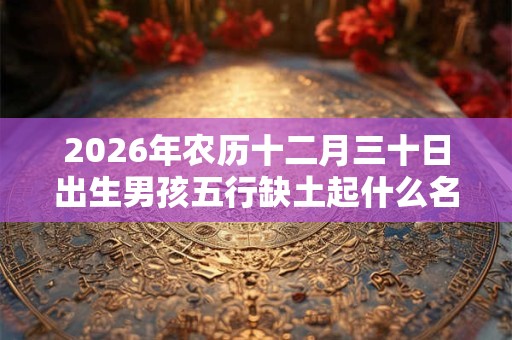 2026年农历十二月三十日出生男孩五行缺土起什么名字？