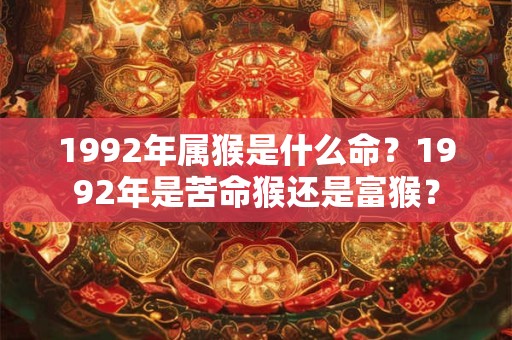1992年属猴是什么命？1992年是苦命猴还是富猴？