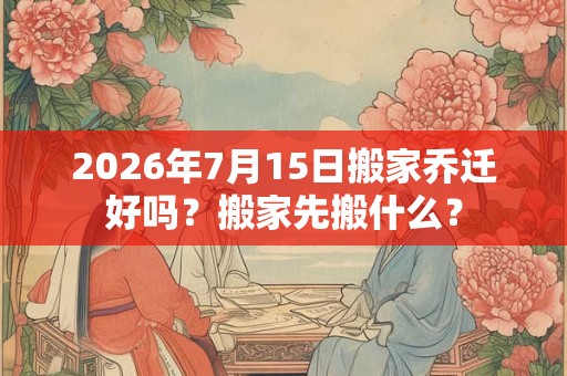 2026年7月15日搬家乔迁好吗?搬家先搬什么? 2026年7月15日搬家乔迁好吗?搬家先搬什么?