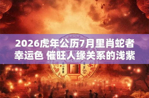 2026虎年公历7月里肖蛇者幸运色 催旺人缘关系的浅紫色 2026虎年公历7月里肖蛇者幸运色 催旺人缘关系的浅紫色