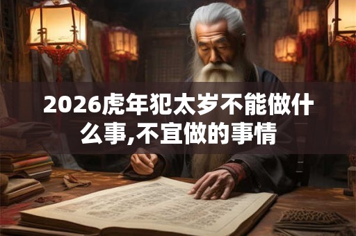 2026虎年犯太岁不能做什么事,不宜做的事情