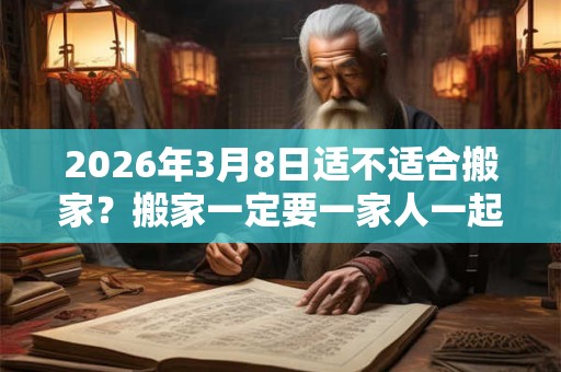 2026年3月8日适不适合搬家？搬家一定要一家人一起搬吗？