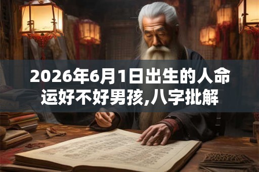 2026年6月1日出生的人命运好不好男孩,八字批解