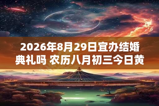 2026年8月29日宜办结婚典礼吗 农历八月初三今日黄历