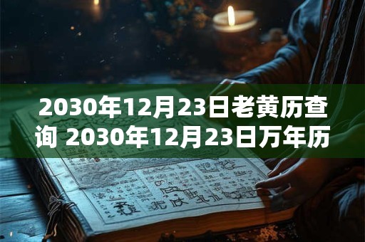 2030年12月23日老黄历查询 2030年12月23日万年历黄道吉日