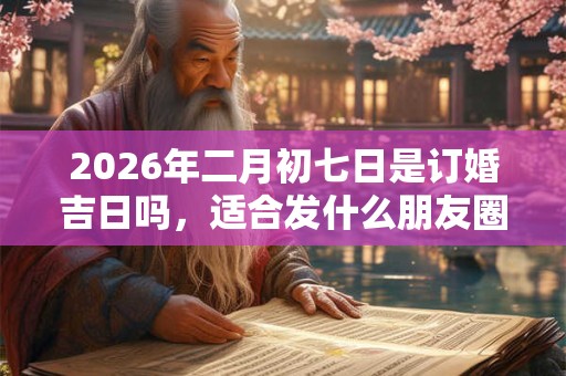 2026年二月初七日是订婚吉日吗，适合发什么朋友圈？