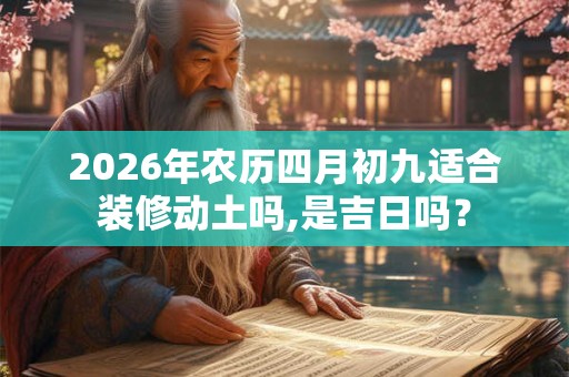 2026年农历四月初九适合装修动土吗,是吉日吗？