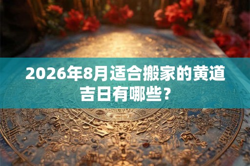 2026年8月适合搬家的黄道吉日有哪些？