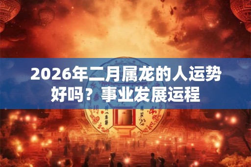 2026年二月属龙的人运势好吗？事业发展运程