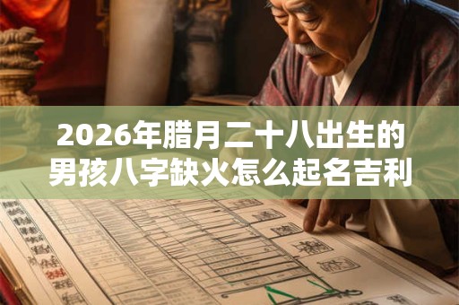 2026年腊月二十八出生的男孩八字缺火怎么起名吉利？