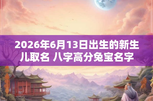 2026年6月13日出生的新生儿取名 八字高分兔宝名字