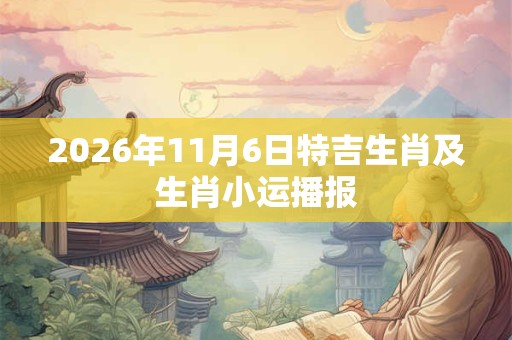 2026年11月6日特吉生肖及生肖小运播报 2026年11月6日特吉生肖及生肖小运播报