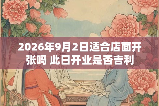 2026年9月2日适合店面开张吗 此日开业是否吉利