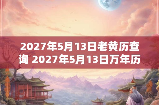 2027年5月13日老黄历查询 2027年5月13日万年历黄道吉日 2027年5月13日老黄历查询 2027年5月13日万年历黄道吉日