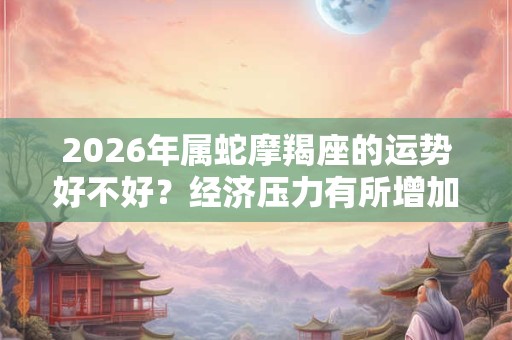 2026年属蛇摩羯座的运势好不好？经济压力有所增加