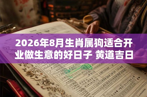 2026年8月生肖属狗适合开业做生意的好日子 黄道吉日一览表 2026年8月生肖属狗适合开业做生意的好日子 黄道吉日一览表