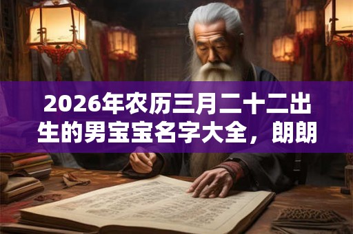 2026年农历三月二十二出生的男宝宝名字大全，朗朗上口