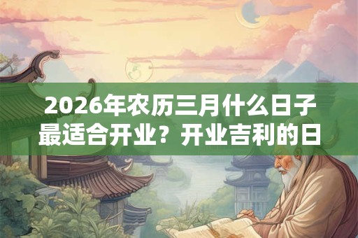 2026年农历三月什么日子最适合开业？开业吉利的日子