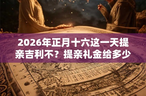 2026年正月十六这一天提亲吉利不?提亲礼金给多少 2026年正月十六这一天提亲吉利不?提亲礼金给多少