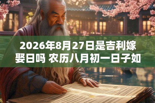 2026年8月27日是吉利嫁娶日吗 农历八月初一日子如何 2026年8月27日是吉利嫁娶日吗 农历八月初一日子如何