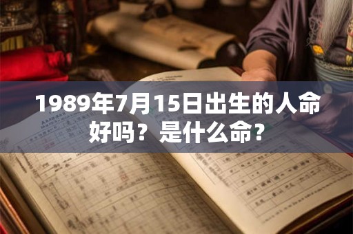 1989年7月15日出生的人命好吗？是什么命？