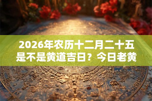 2026年农历十二月二十五是不是黄道吉日?今日老黄历如何? 2026年农历十二月二十五是不是黄道吉日?今日老黄历如何?