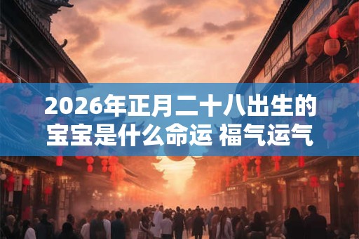 2026年正月二十八出生的宝宝是什么命运 福气运气上佳