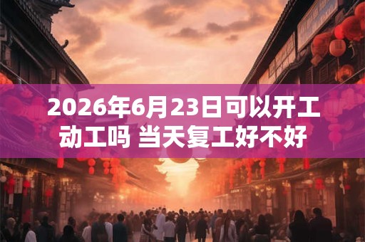 2026年6月23日可以开工动工吗 当天复工好不好 2026年6月23日可以开工动工吗 当天复工好不好