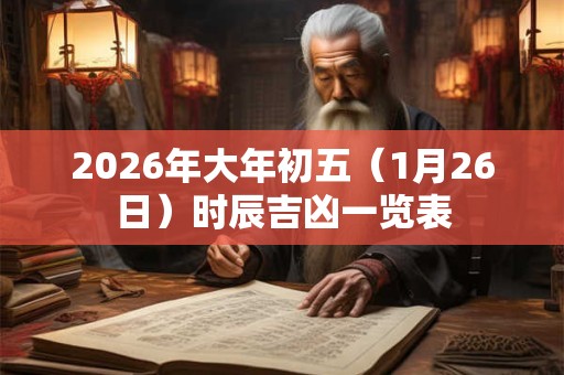 2026年大年初五(1月26日)时辰吉凶一览表 2026年大年初五(1月26日)时辰吉凶一览表