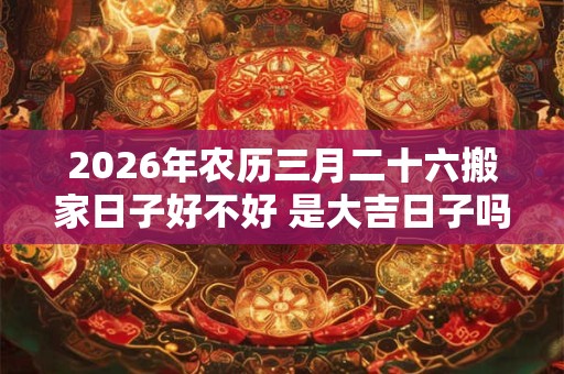 2026年农历三月二十六搬家日子好不好 是大吉日子吗 2026年农历三月二十六搬家日子好不好 是大吉日子吗